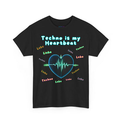 Techno Herzschlag Unisex T-Shirt - Neon Heart Design