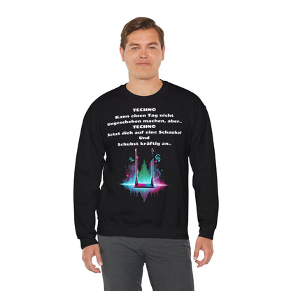 Techno Swing Unisex Sweatshirt - Schaukel mit Lichtern und Frequenzlinien Design