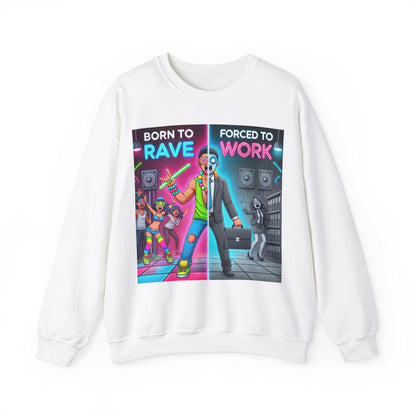 Techno Grafik Unisex Sweatshirt - Rave vs Work Split