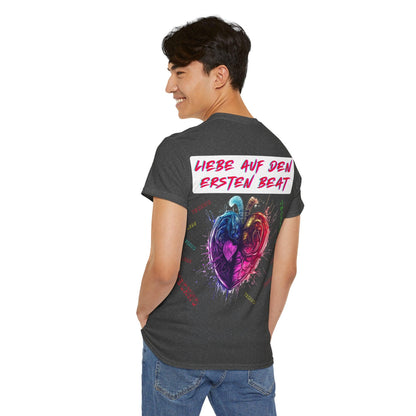 Techno Love Unisex T-Shirt Rückseite - Liebe auf ersten Beat