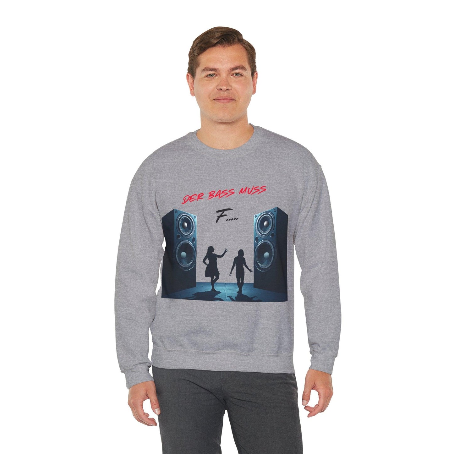 Techno Musik Liebhaber Sweatshirt - 'DER BASS MUSS F.....' Design