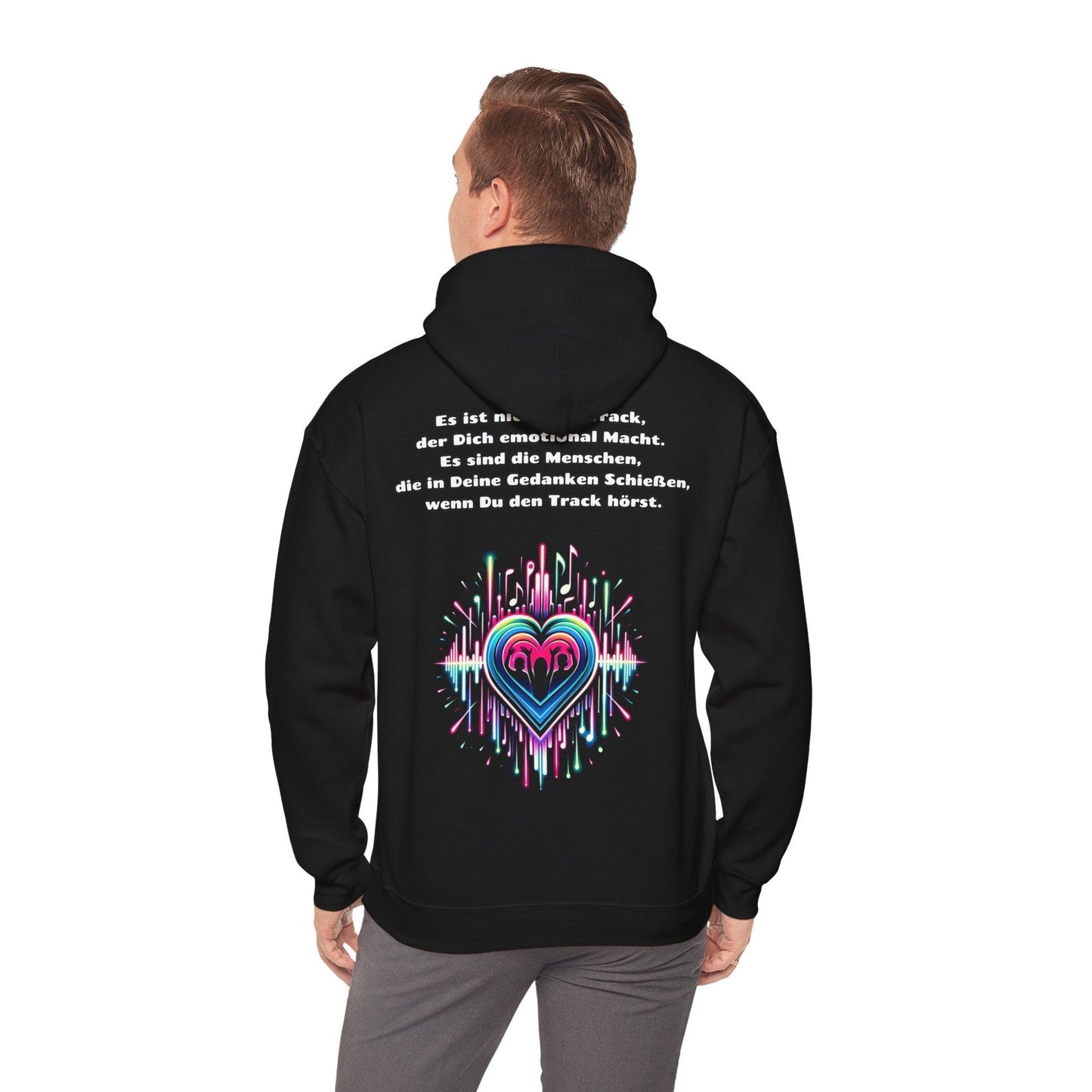 Techno Soundwaves Unisex Hoodie mit Herzdesign