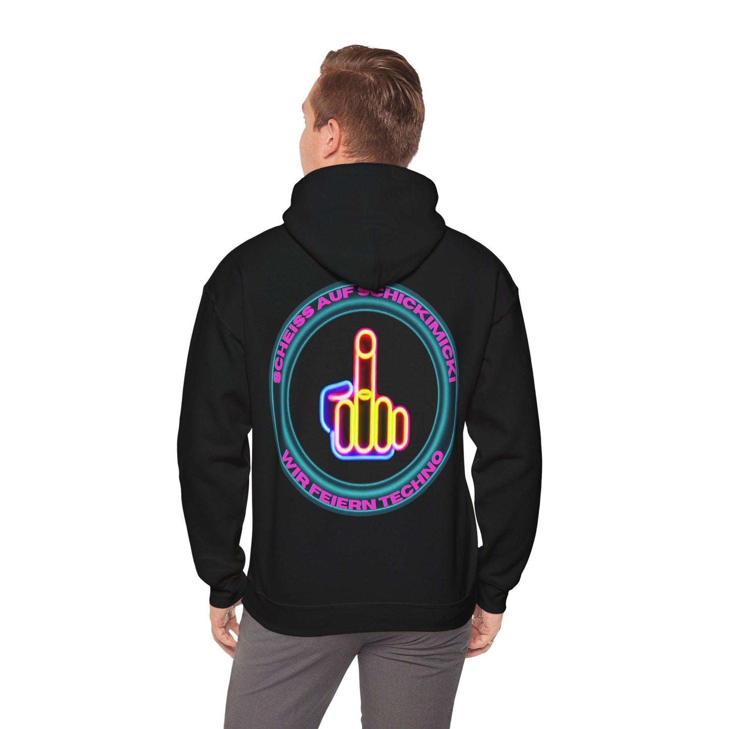 Techno Rave Neon Mittelfinger Unisex Hoodie