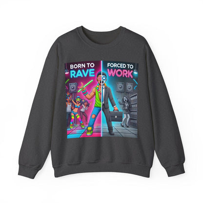 Techno Grafik Unisex Sweatshirt - Rave vs Work Split