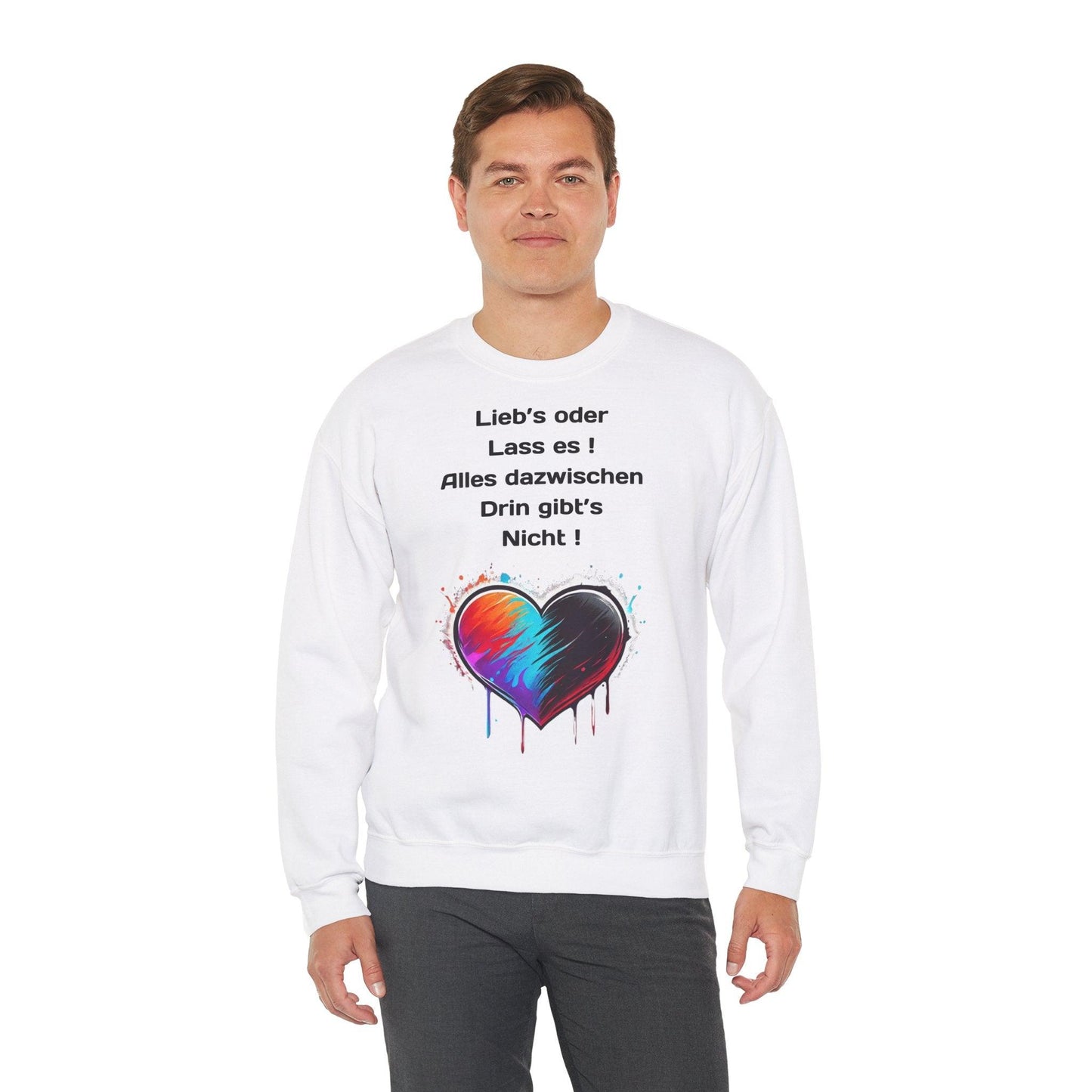 Techno Split Heart Unisex Sweatshirt - Lieb's oder lass es