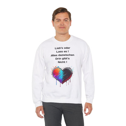 Techno Split Heart Unisex Sweatshirt - Lieb's oder lass es