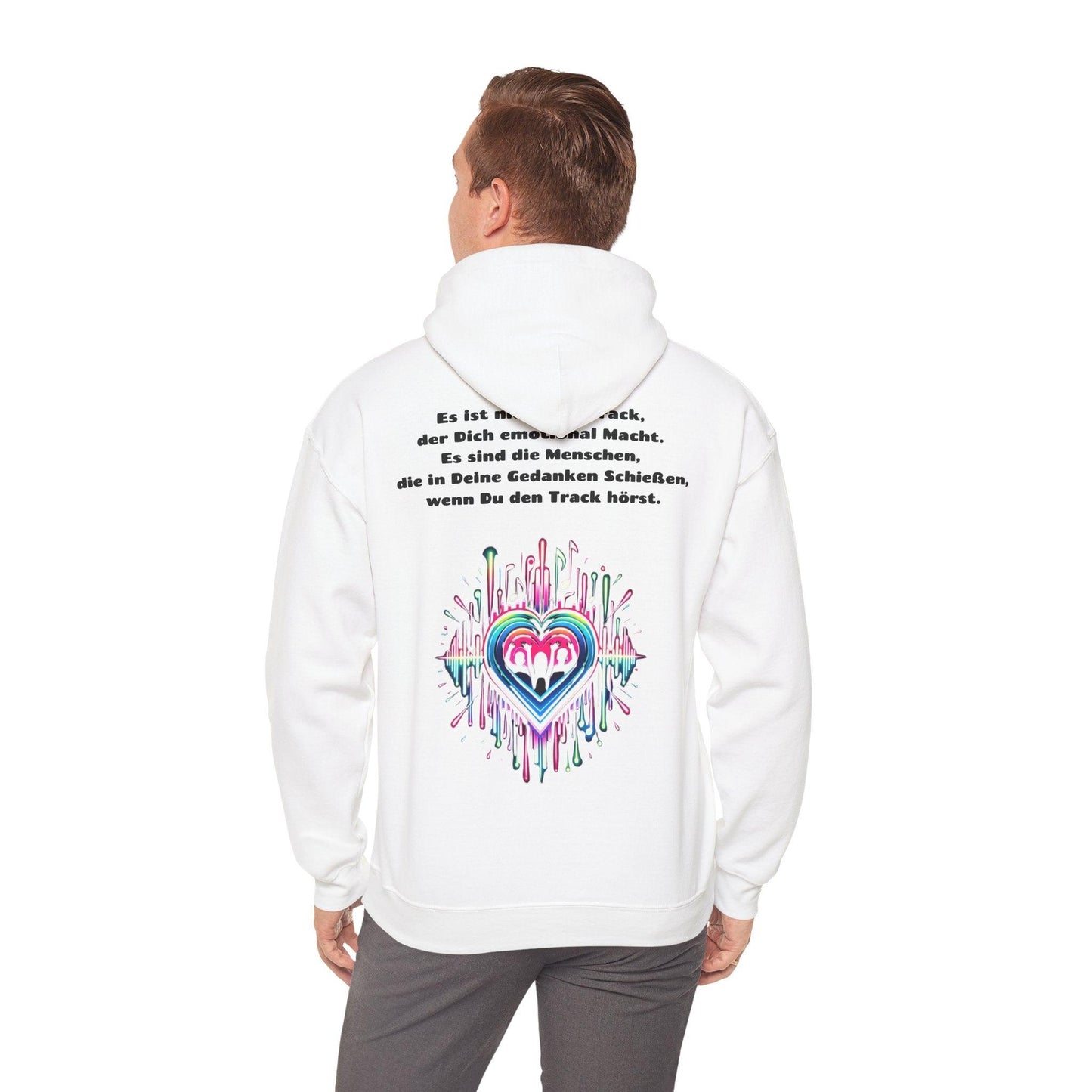 Techno Soundwaves Unisex Hoodie mit Herzdesign