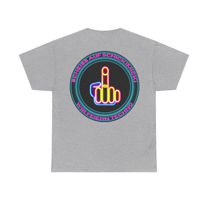 Techno Rave Neon Mittelfinger Unisex T-Shirt Rückseite