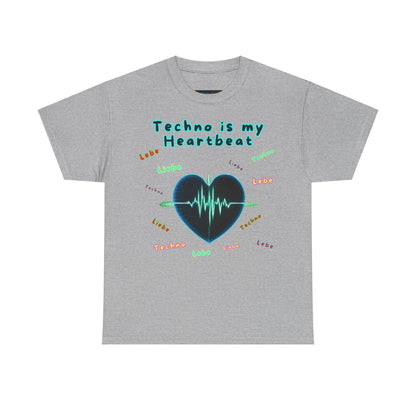 Techno Herzschlag Unisex T-Shirt - Neon Heart Design
