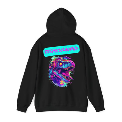 Techno Cyberpunk Hoodie - Futuristic 'Technosaurus'