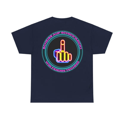 Techno Rave Neon Mittelfinger Unisex T-Shirt Rückseite