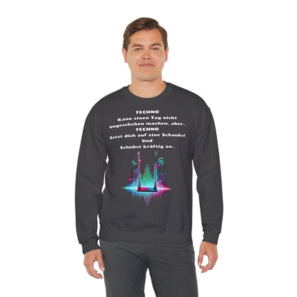 Techno Swing Unisex Sweatshirt - Schaukel mit Lichtern und Frequenzlinien Design
