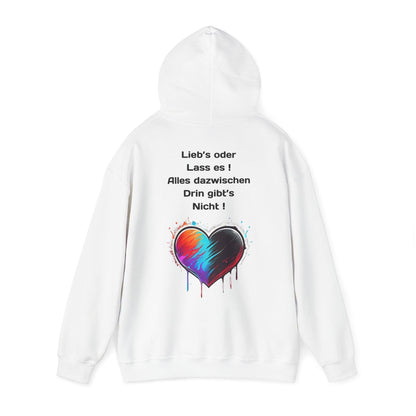 Techno Split Heart Unisex Hoodie - Lieb's oder lass es