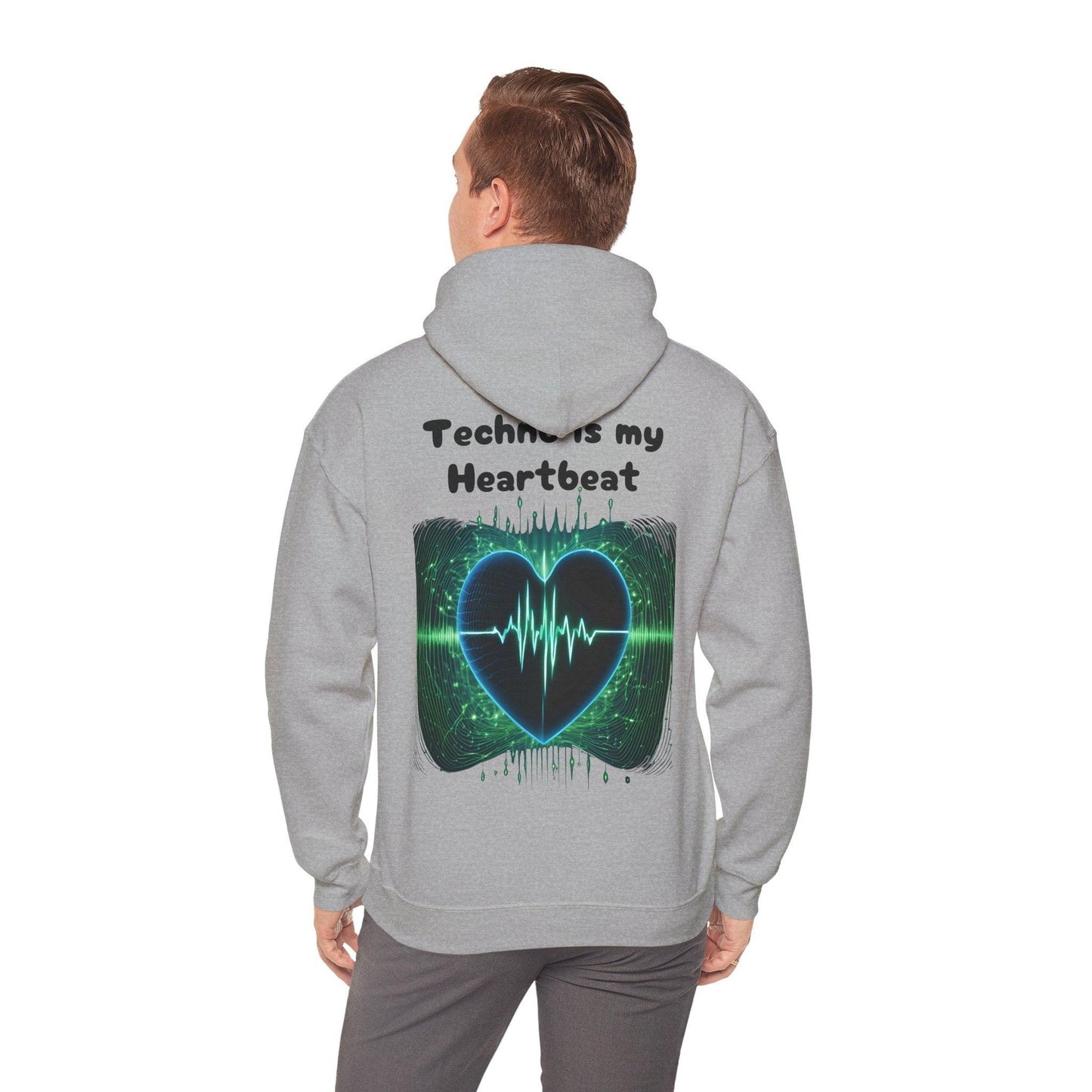 Techno Herzschlag Unisex Hoodie - Neon Heart Design