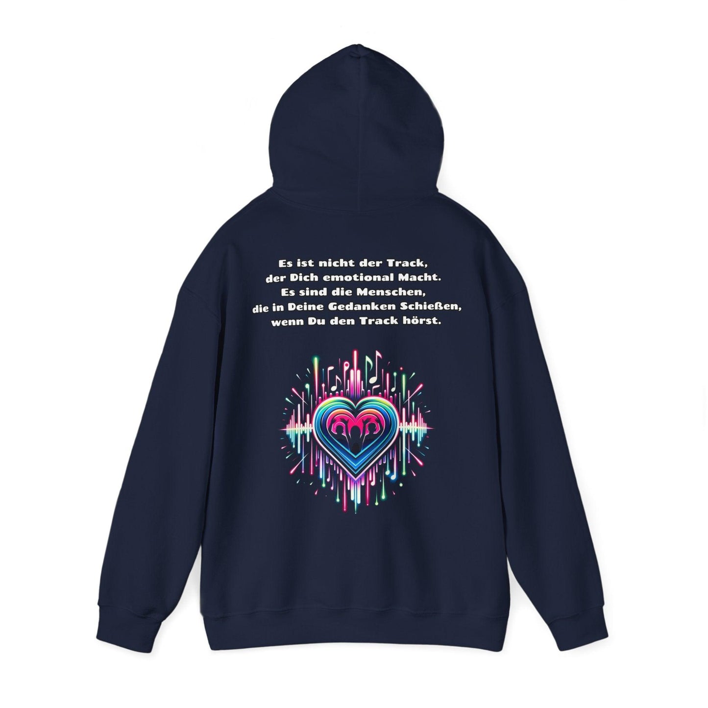 Techno Soundwaves Unisex Hoodie mit Herzdesign
