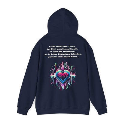 Techno Soundwaves Unisex Hoodie mit Herzdesign