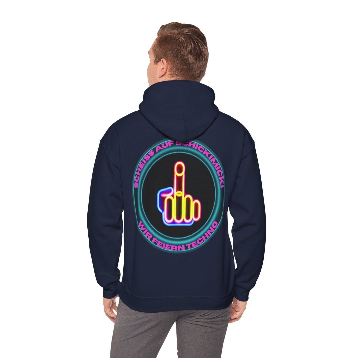 Techno Rave Neon Mittelfinger Unisex Hoodie
