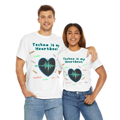Techno Herzschlag Unisex T-Shirt - Neon Heart Design