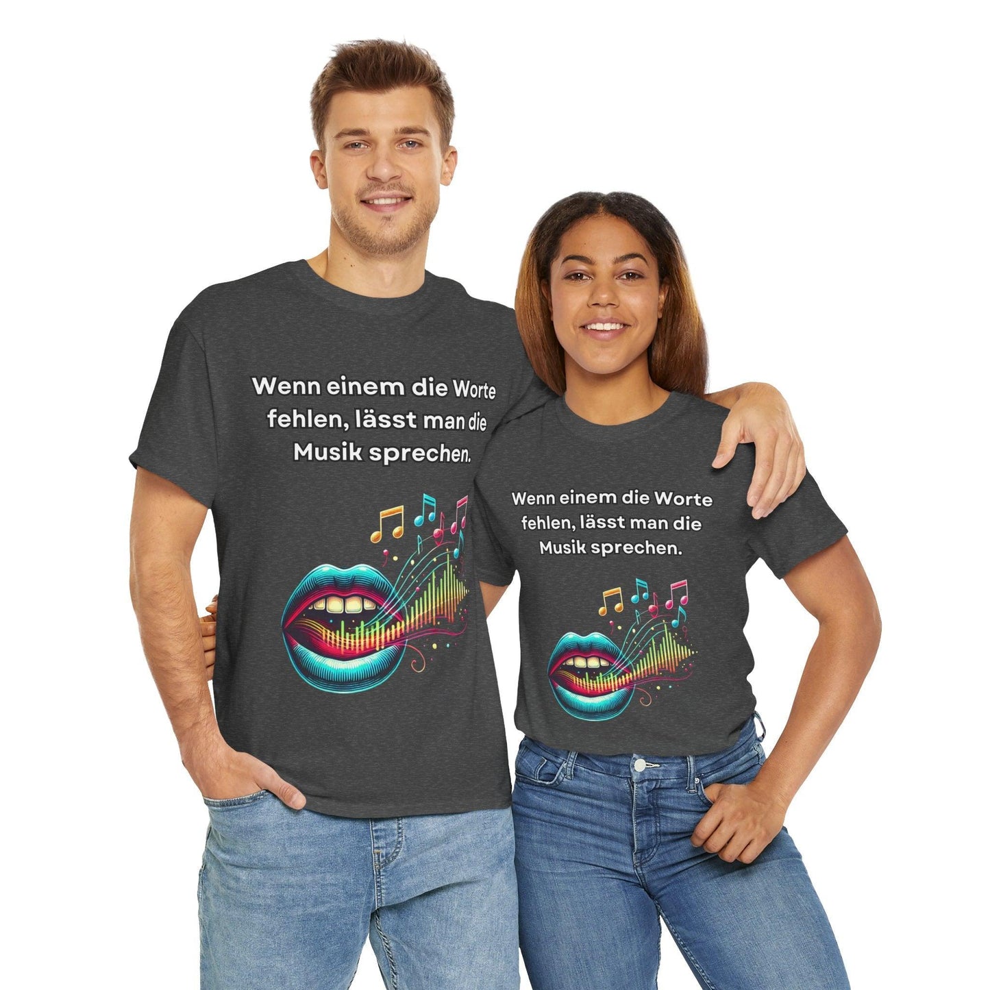 Musik Noten Unisex T-Shirt - Wenn Wörter fehlen, spricht die Musik