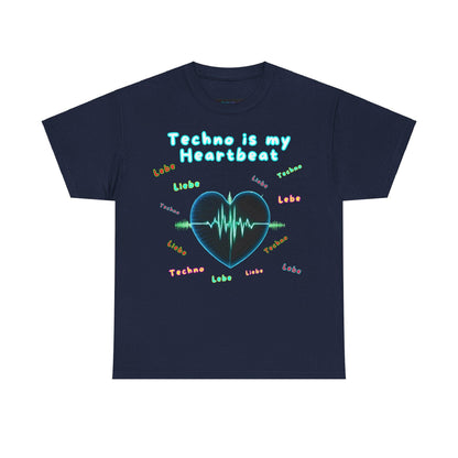 Techno Herzschlag Unisex T-Shirt - Neon Heart Design