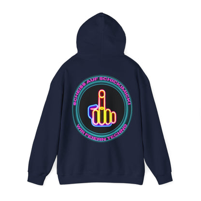 Techno Rave Neon Mittelfinger Unisex Hoodie