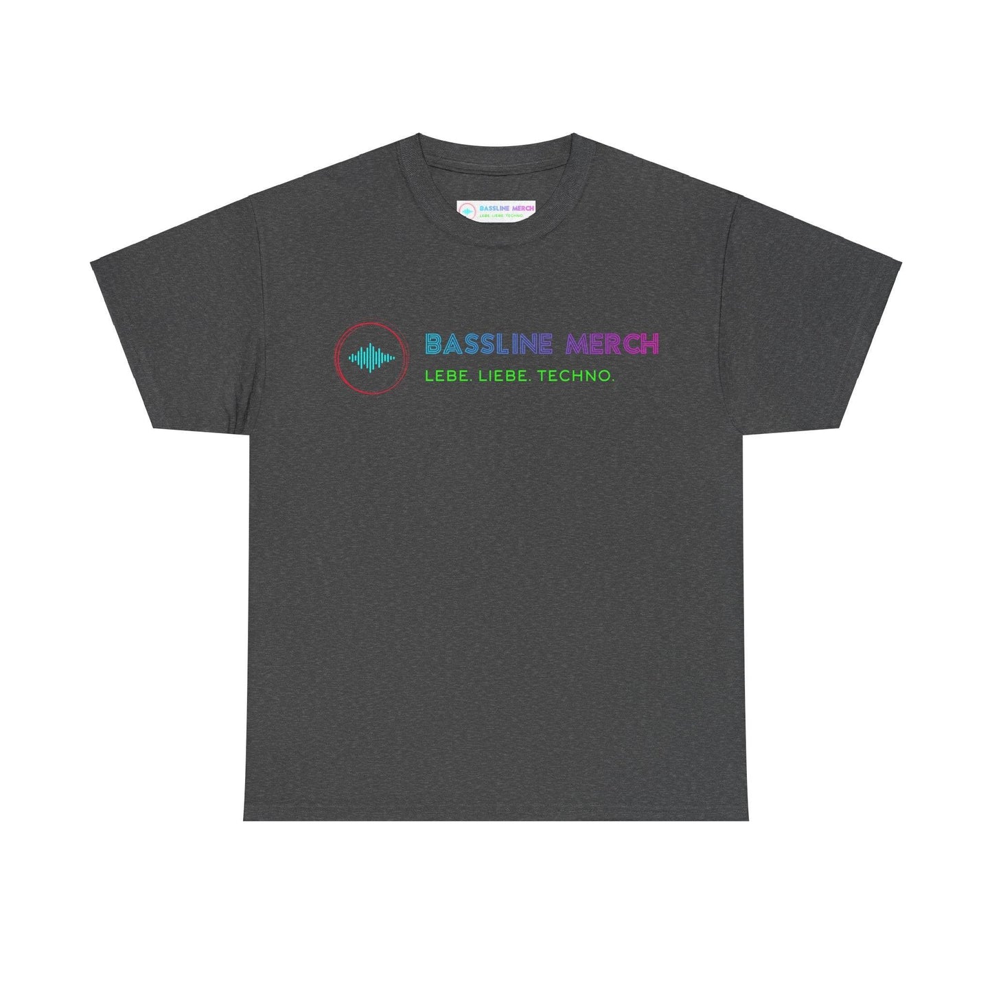Techno Love Unisex Fan T-Shirt - Bassline Merch Slogan Grün Design