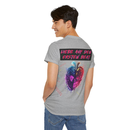 Techno Love Unisex T-Shirt Rückseite - Liebe auf ersten Beat