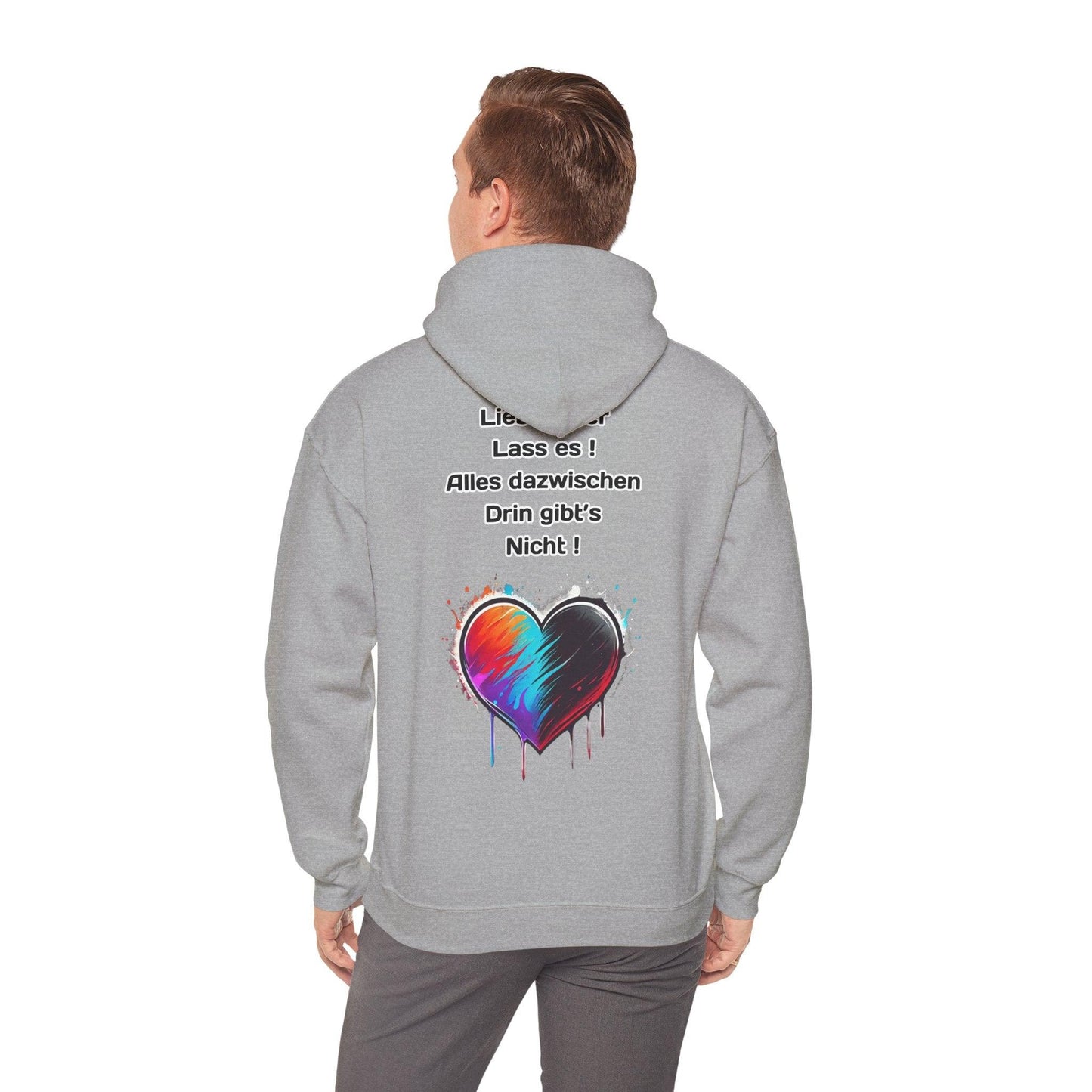 Techno Split Heart Unisex Hoodie - Lieb's oder lass es