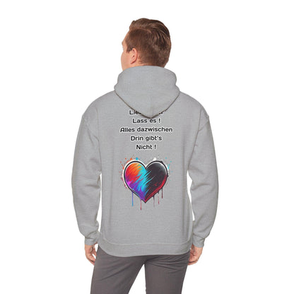 Techno Split Heart Unisex Hoodie - Lieb's oder lass es