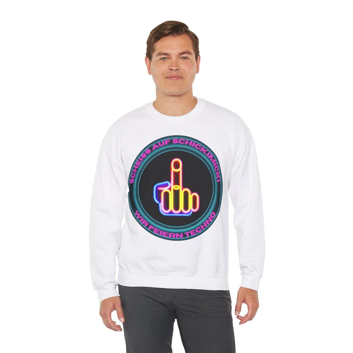 Techno Rave Neon Mittelfinger Unisex Sweatshirt