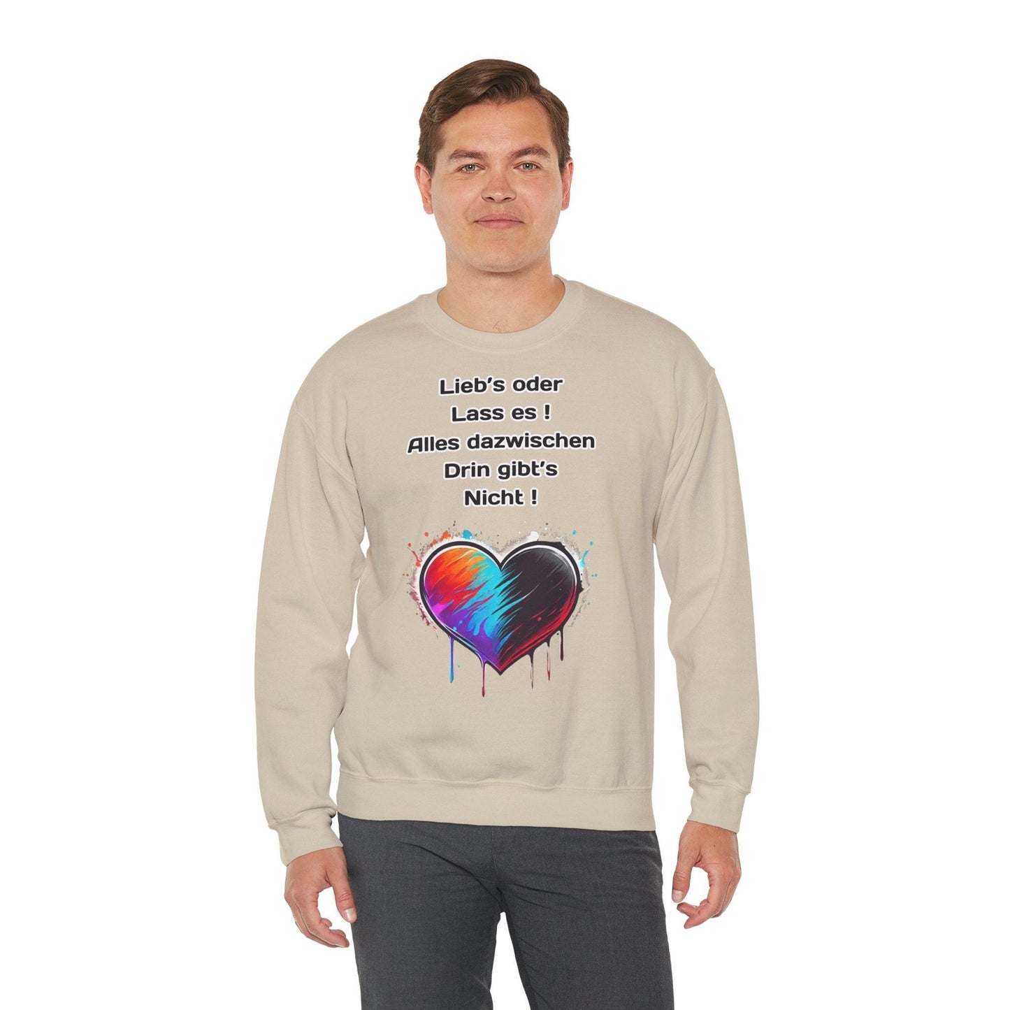 Techno Split Heart Unisex Sweatshirt - Lieb's oder lass es