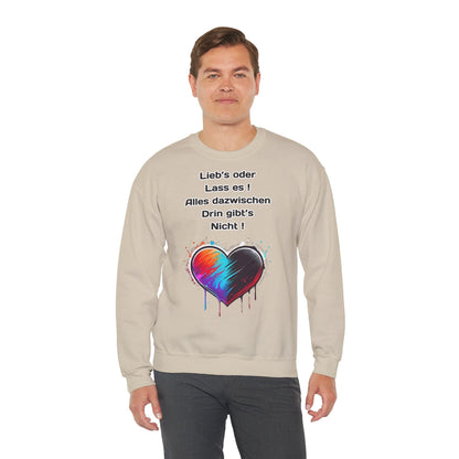 Techno Split Heart Unisex Sweatshirt - Lieb's oder lass es