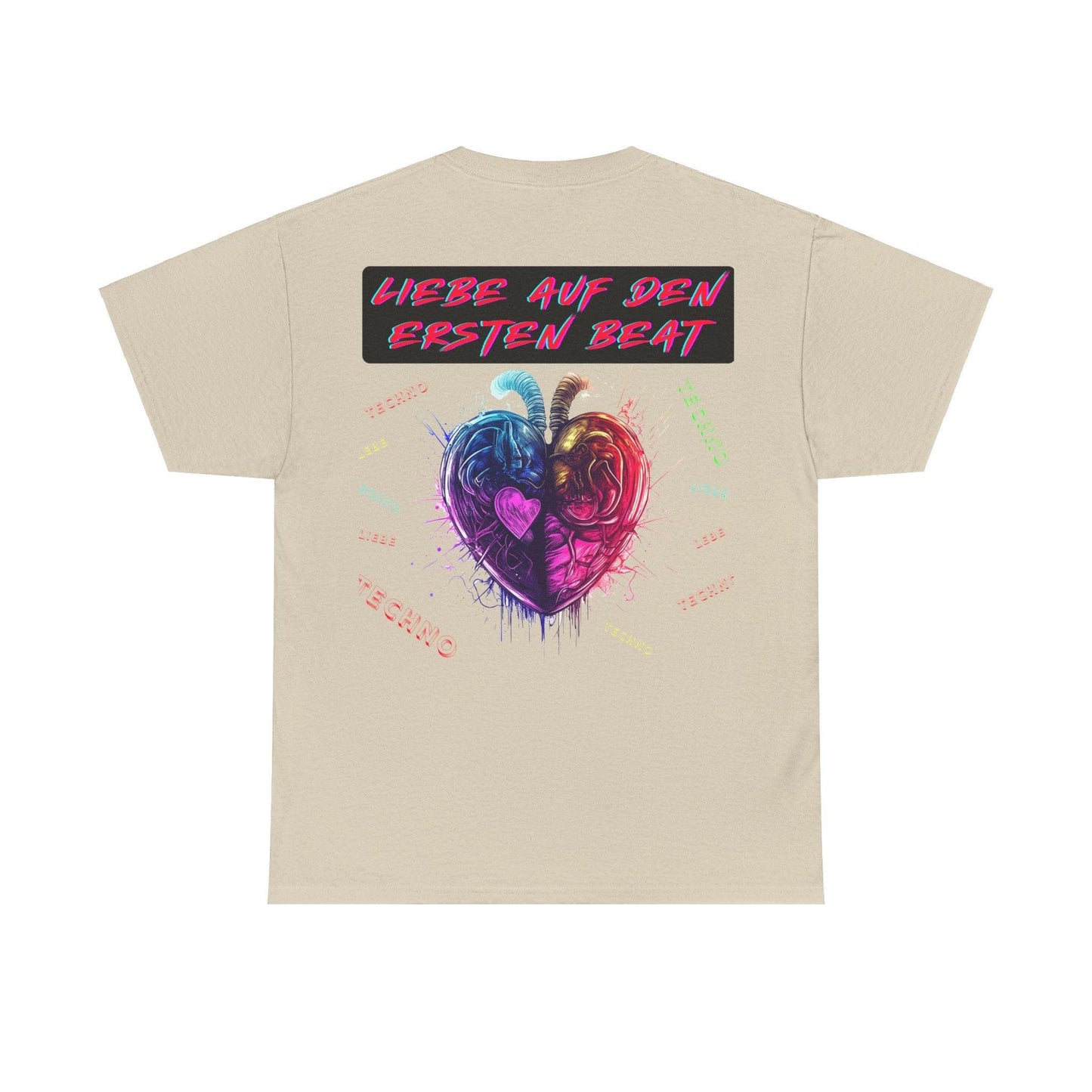 Techno Love Unisex T-Shirt Rückseite - Liebe auf ersten Beat