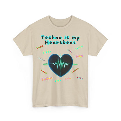 Techno Herzschlag Unisex T-Shirt - Neon Heart Design