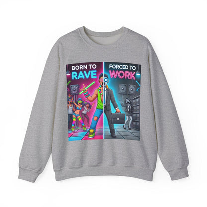 Techno Grafik Unisex Sweatshirt - Rave vs Work Split
