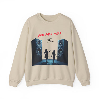 Techno Musik Liebhaber Sweatshirt - 'DER BASS MUSS F.....' Design