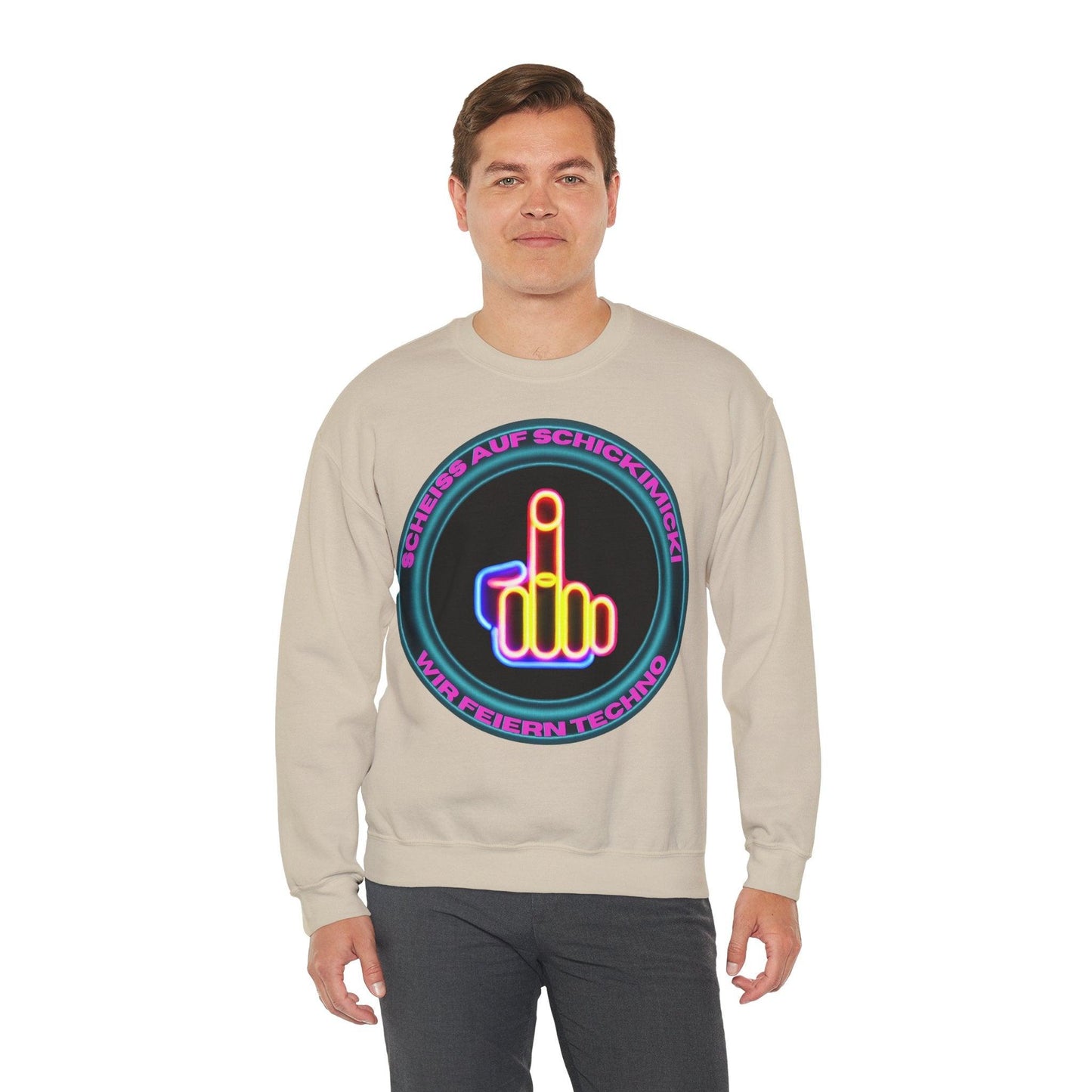 Techno Rave Neon Mittelfinger Unisex Sweatshirt