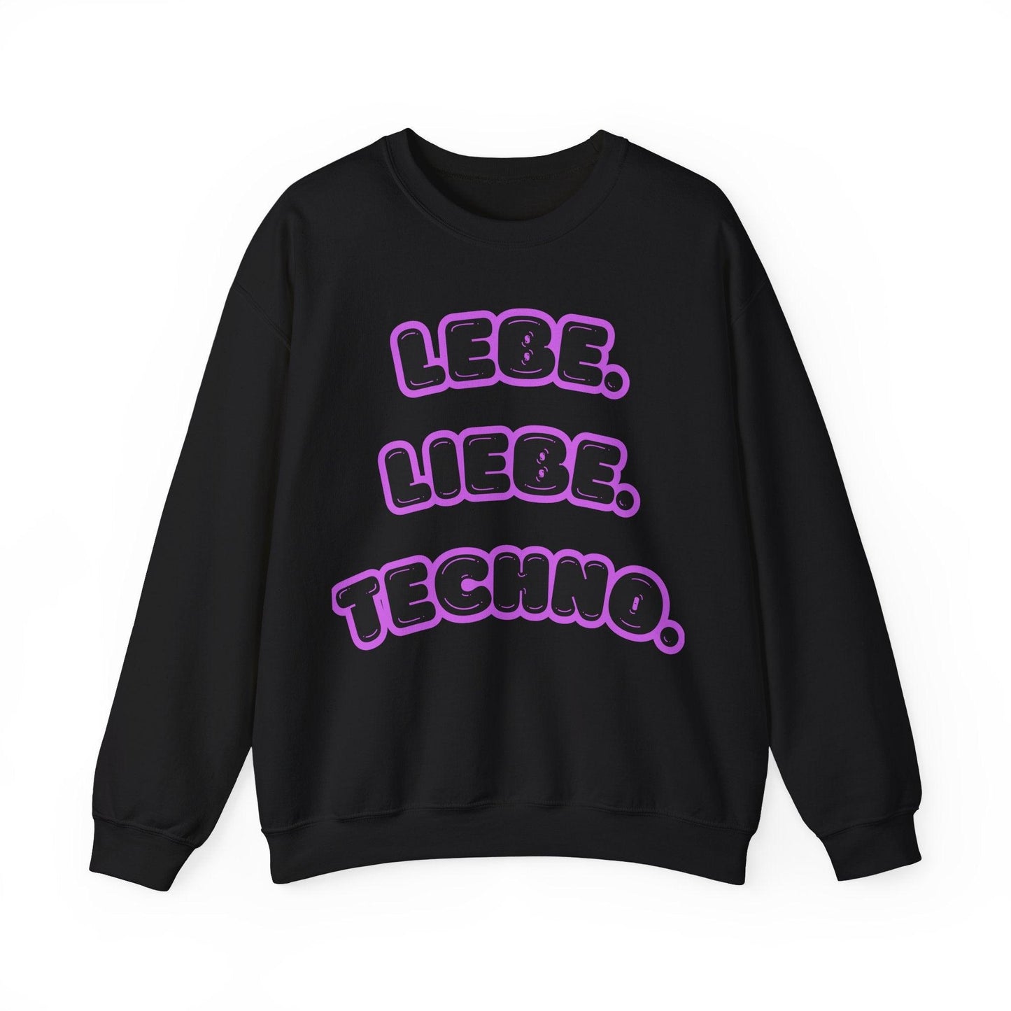 Techno Love Unisex Sweatshirt - Bassline Merch Slogan Lila Design