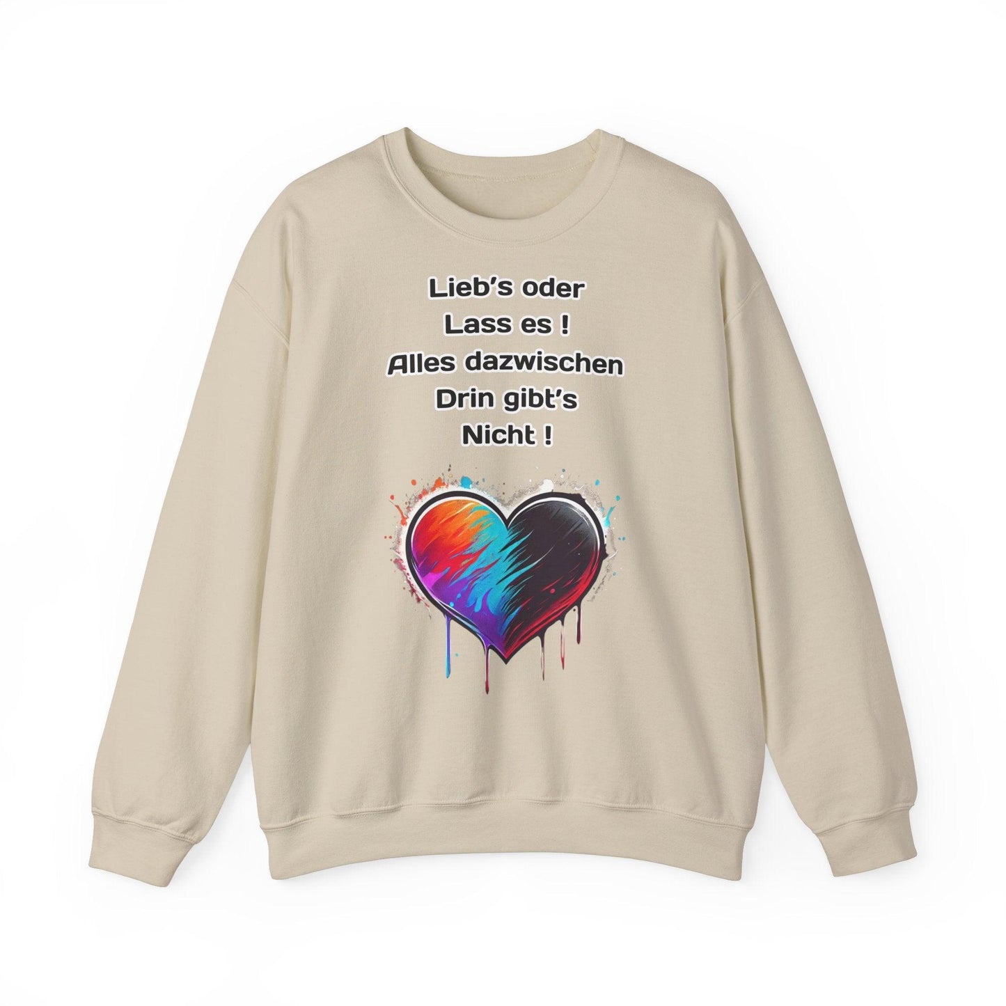 Techno Split Heart Unisex Sweatshirt - Lieb's oder lass es