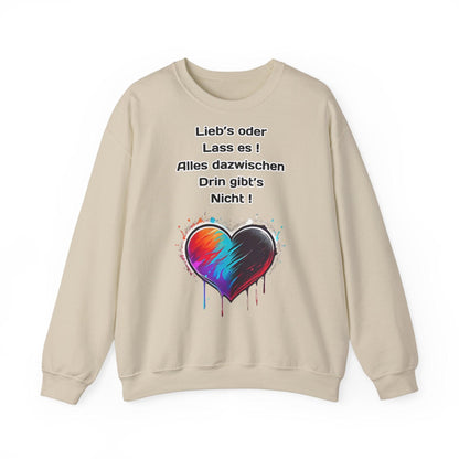 Techno Split Heart Unisex Sweatshirt - Lieb's oder lass es