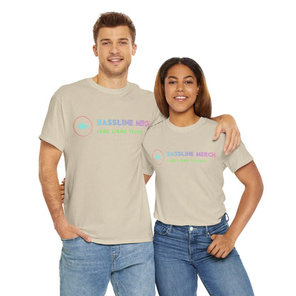 Techno Love Unisex Fan T-Shirt - Bassline Merch Slogan Grün Design