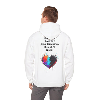 Techno Split Heart Unisex Hoodie - Lieb's oder lass es