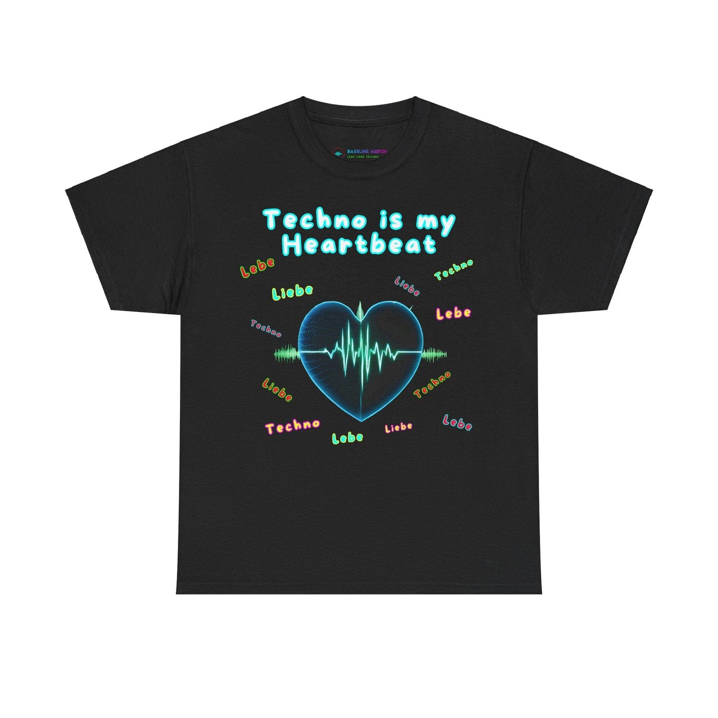 Techno Herzschlag Unisex T-Shirt - Neon Heart Design