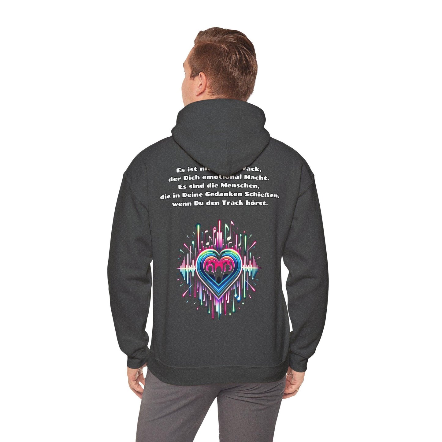 Techno Soundwaves Unisex Hoodie mit Herzdesign