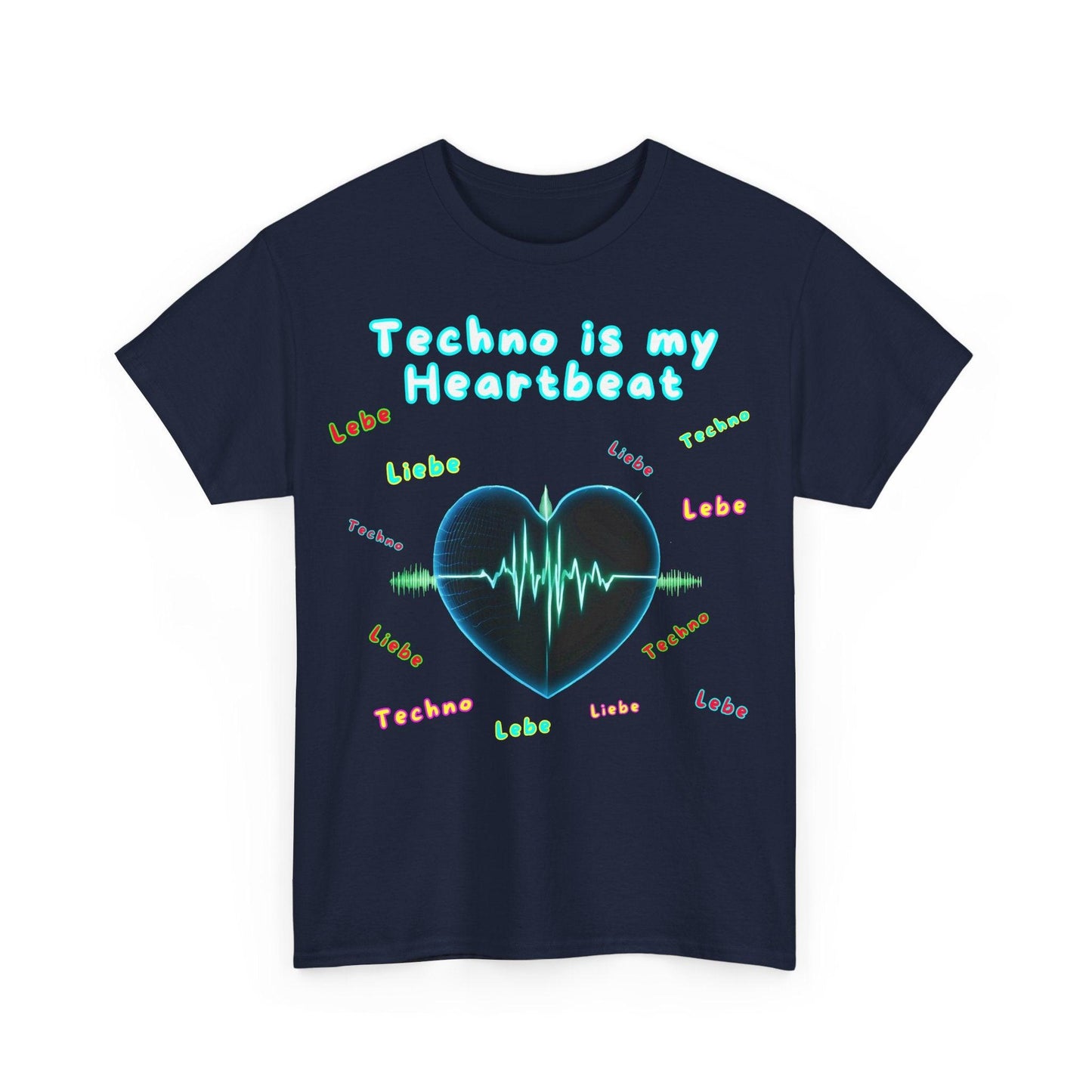 Techno Herzschlag Unisex T-Shirt - Neon Heart Design