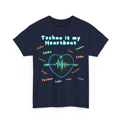 Techno Herzschlag Unisex T-Shirt - Neon Heart Design