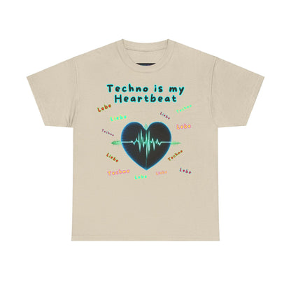 Techno Herzschlag Unisex T-Shirt - Neon Heart Design