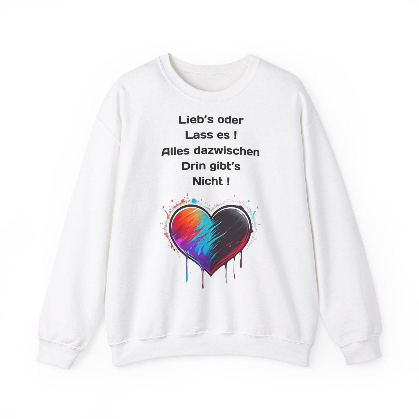 Techno Split Heart Unisex Sweatshirt - Lieb's oder lass es