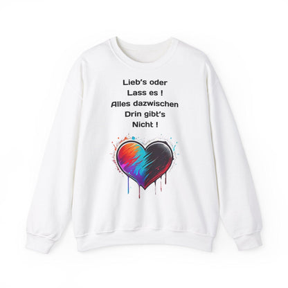 Techno Split Heart Unisex Sweatshirt - Lieb's oder lass es