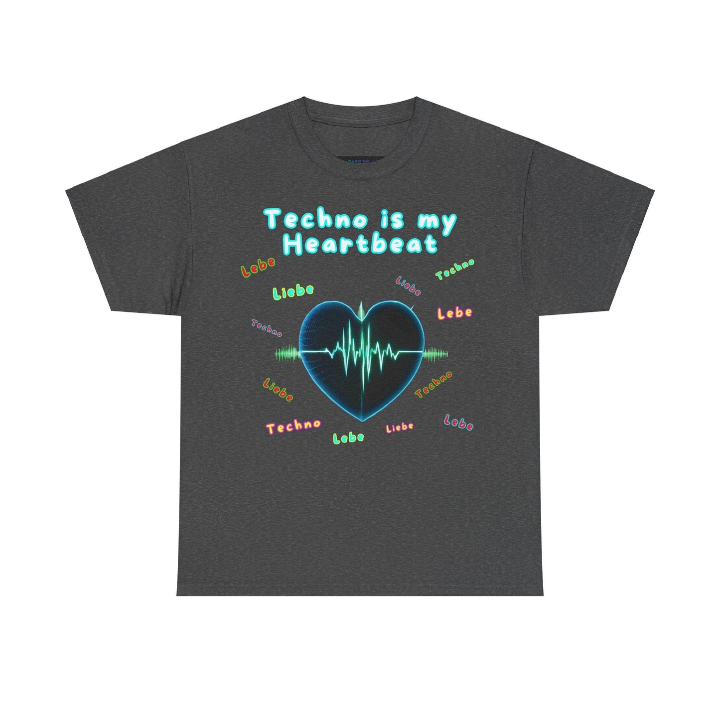 Techno Herzschlag Unisex T-Shirt - Neon Heart Design